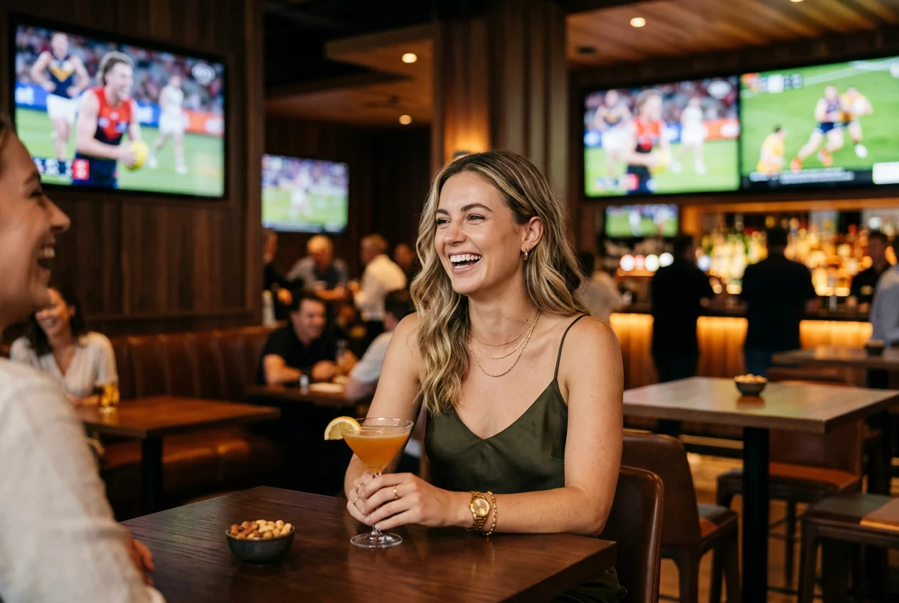 Lifestyle portrait in a modern Australian sports lounge