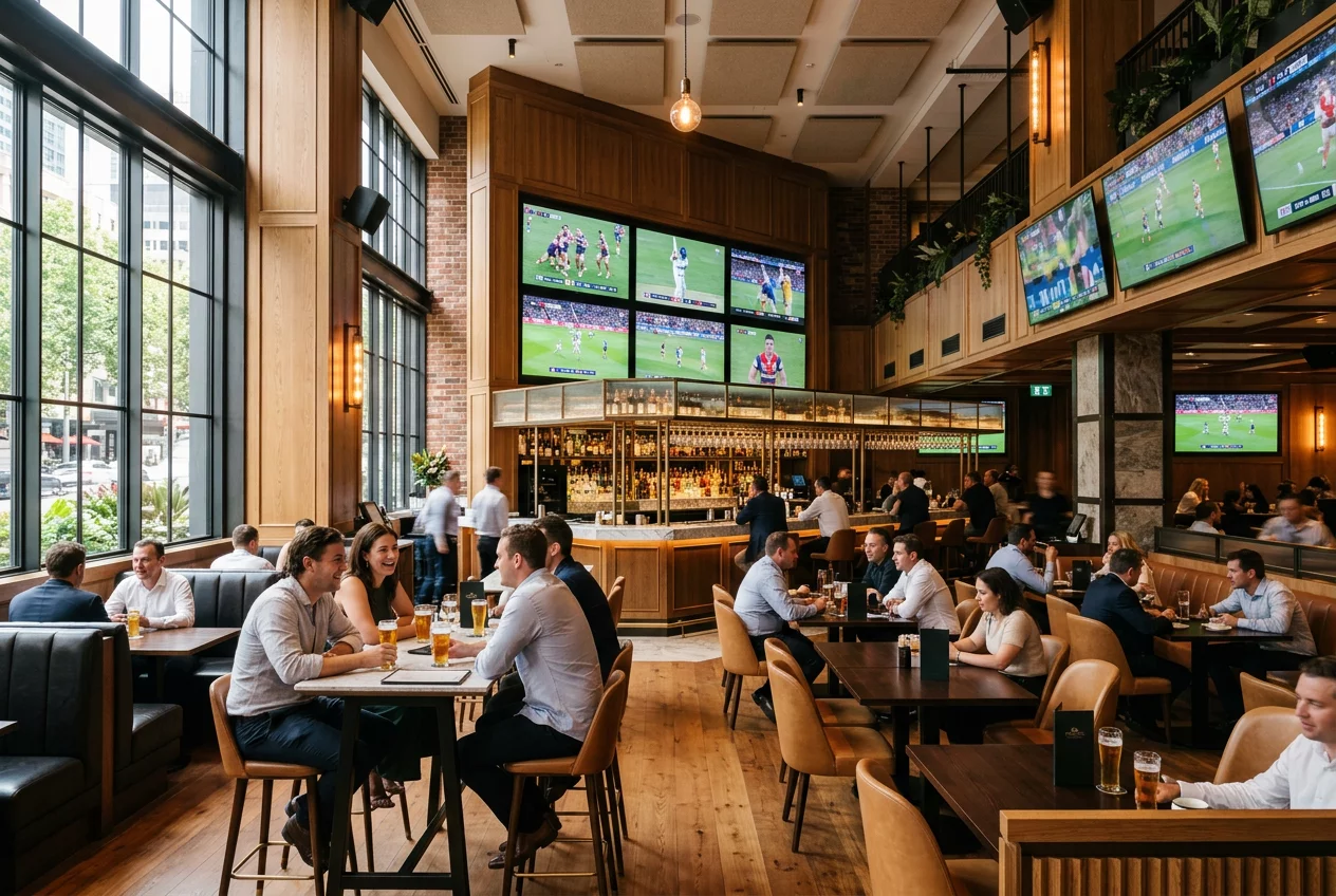 Modern Australian sports bar interior